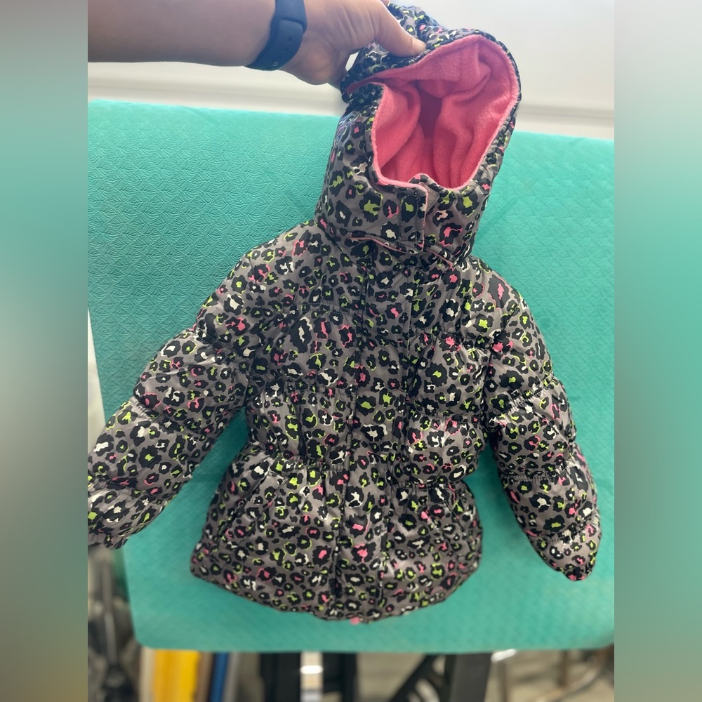 Cheetah Puffer jacket for toddler girl
